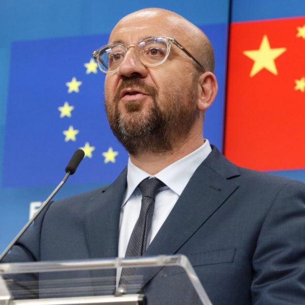 Sr. Charles MICHEL, Presidente del Consejo Europeo durante la Cumbre EU - China el 22 de junio de 2020. (Foto Unión Europea).