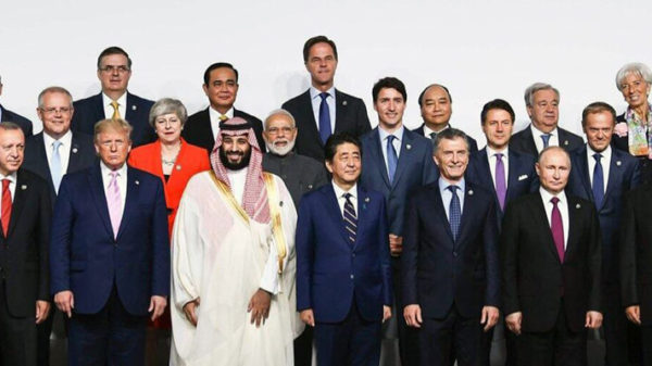 Detalle de la foto de familia de la reunión del G20. Foto oficial web G20.org