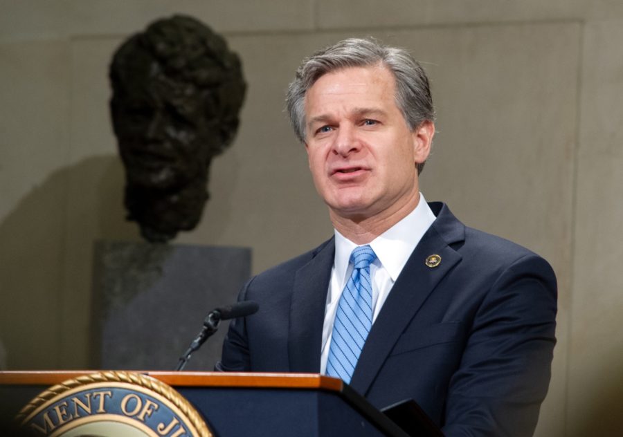 Chris Wray, director del FBI estadounidense. Foto oficial Departamento de Justicia de EE. UU.