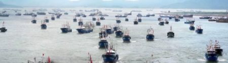 Flota pesquera china. Captura de pantalla via US Defense Videos