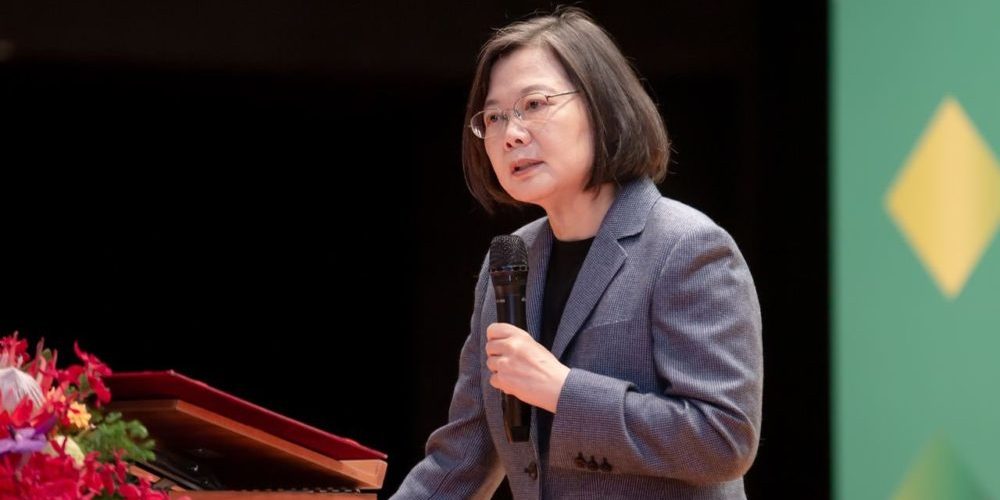 La presidente de Taiwán, Tsai Ing-wen, durante la reciente reunión de Foro Mundial de Salud.