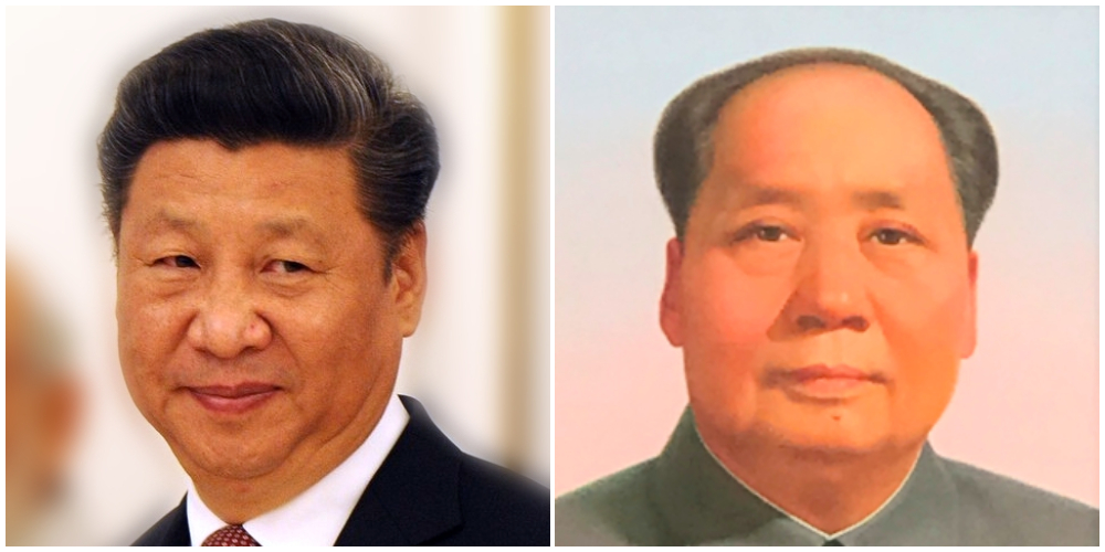 Xi Jinping, lider del PCCh y Mao Zedong (Imágenes www.kremlin.ru y Ge Xiaoguang respectivamente vía Creative Commons)