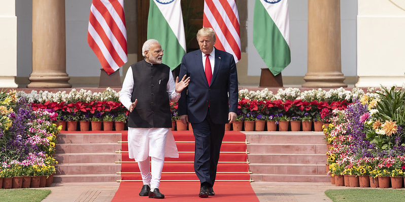 Presidente Donald J. Trump y el primer ministro indio Narendra Modi en febrero de 2020. Foto Casa Blanca via Flickr.